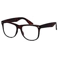 Flot skildpaddefarvet Wayfarer-style med klart glas - uden styrke...